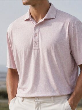G/Fore Floral Pink White Polo Men Large Luxury Golfcore Country Club Shirt